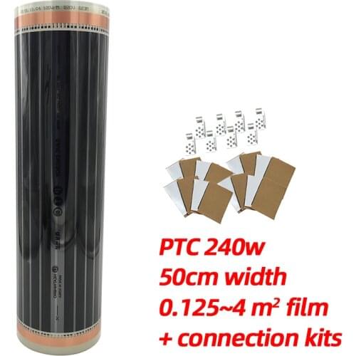 240w PTC 0.25m~8m Infrared Pet House Warm Carbon Small Heating Film, for DIY Warm Floor Carpet Energy Saving