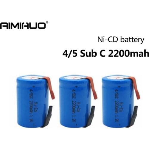 4/10/20pcs 4/5 Sub C SC Ni-Cd 1.2V 2200mAh Rechargeable Batteries with Welding Tabs for Bosch Dewalt Electric Drill Screwdriver
