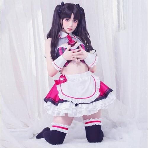 Anime FGO Tohsaka Rin Cosplay Costume Fate stay night Costume Anime Fate Extra Street chocolate suit Apron dress Maid dresses
