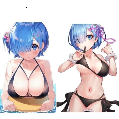 Anime Cute Girl Car Sticker Rem Re Zero Car Body Window Motorcycle Waterproof Sunscreen Decal Good Quality Waterproof Anti-UV