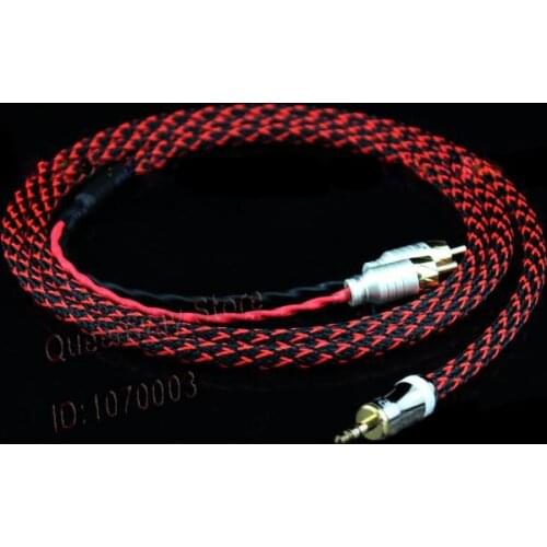 3.5mm turn 2RCA HiFi hi-end hiend lotus head audio cable/line 1 to 2 computer connection audio cable/line DIY