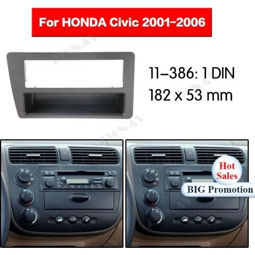 Car multimedia Player frame For 2001 2002-2006 Honda Civic 1 DIN Auto AC Black LHD RHD Auto Audio Radio stereo GPS NAVI fascia