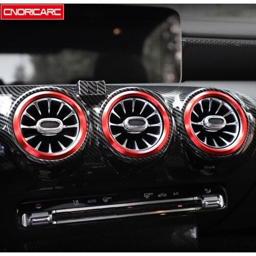 Car Styling Center Console Air Vents Circles Decoration Cover Trim 7Pcs For Mercedes Benz A Class A180 200 2019 Aluminum Alloy