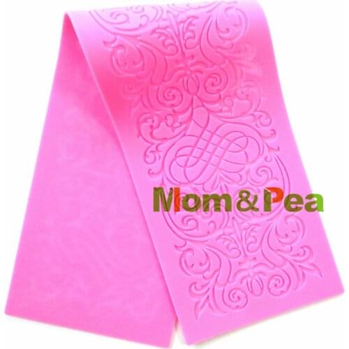 Mom&Pea GX156 Free ShippingBig Size Lace Mold Mat Cake Decoration Fondant Cake 3D Mold Food Grade Silicone Mould