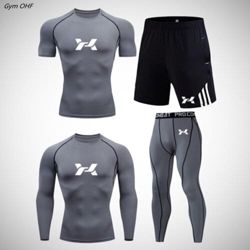 BJJ MMA Rashguard Mens Fighting Suit Gym Fitness Running Training Suit Mens Sports Suit New Fitness Boxing Suit Muay Thai Shor