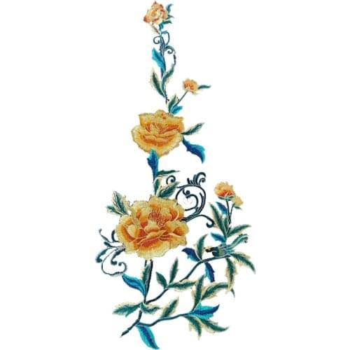 Peony Flower Applique Clothing Embroidery Patch Fabric applique Sew On Patch Craft Sewing Repair Embroidered