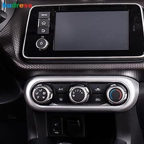For Nissan Kicks 2016 2017 2018 2019 2020 ABS Matte Car Interior Air Condition Switch Cover Trim AC Control Panel Frame Sticker