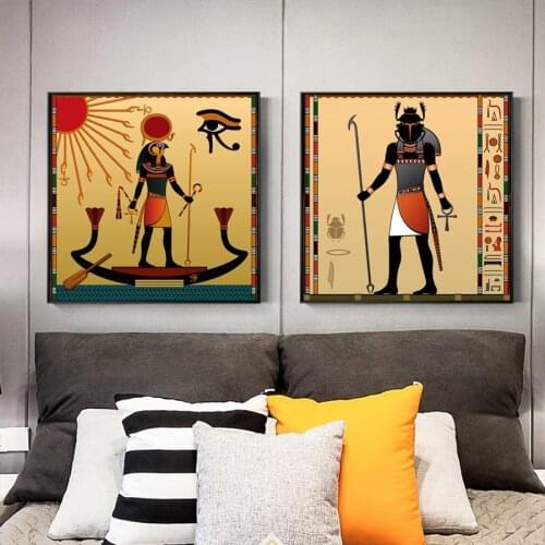 Ancient Egypt Wall Art Canvas Painting Scarab Egypt God Pictures Oil Painting Posters and Prints for Home Living Room Decoration