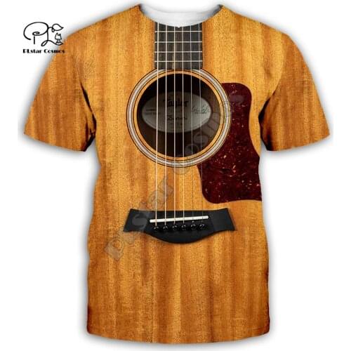 Guitar art Musical instrument 3D full printing fashion t shirt Unisex hip hop style tshirt streetwear casual summer style-1