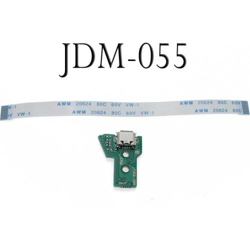 JCD Power Charging Port Socket Board JDS-055 + 12 pin Ribbon Flex Cable For PS4 Controller gamepad Repair Parts