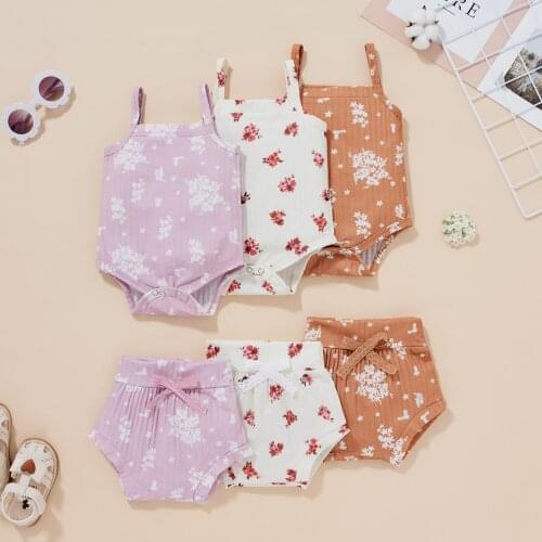 Newborn Toddler Baby Girls Clothes Sets Snowflake print Romper Top+Shorts 2pcs Outfit Set Summer Infant Clothing Set