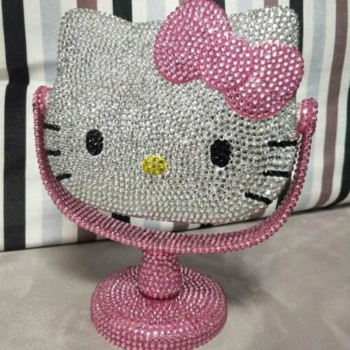 Kitty Vanity Mirror Dressing Mirror Helloo Kitty Makeup Portable Small Decorative Mirrors Table Room Decor Mirror for Bedroom