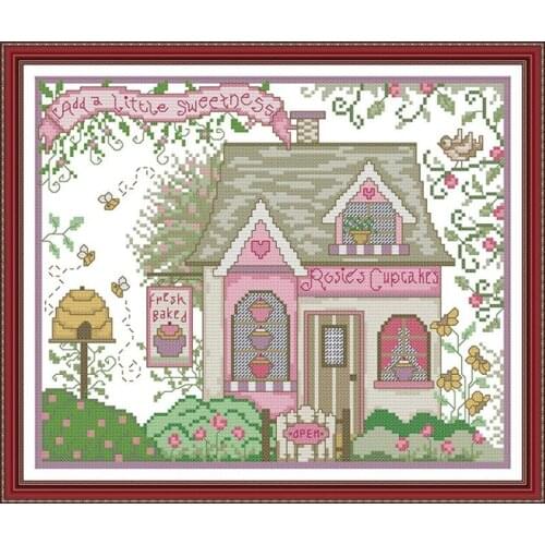 Beautiful little house counted 11CT 14CT Cross Stitch Set DIY DMC Cross-stitch Embroidery Needlework Handmade Crafts Home Decor