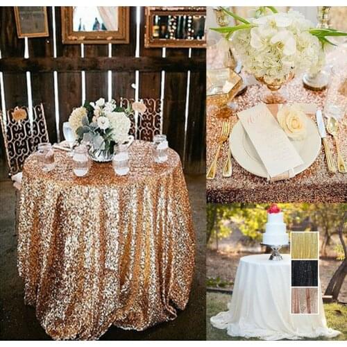 80cm Sequined Round Tablecloth Embroidered Table Cover for Wedding Party Glitter Tablecloth Gold, Silver, Rose Gold ,blue,white