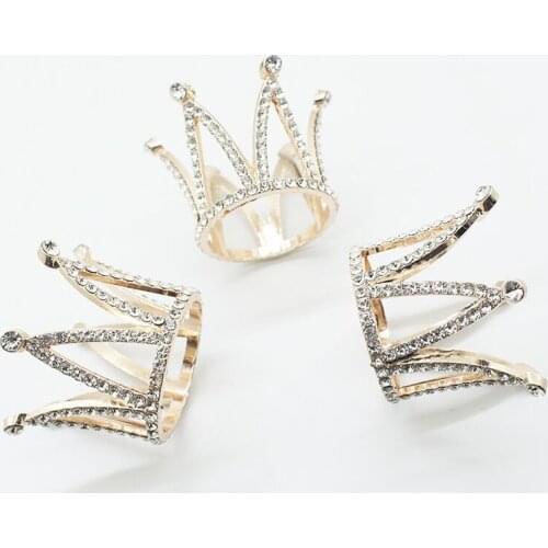 3Pc Mini Crown Crystal Decorative Accessories DIY Clothing Sewing Supplies Embellishment Wedding Party Accessiories Hair Jewelry