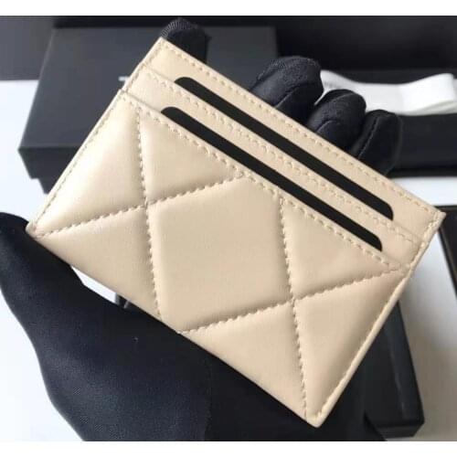 2020 new high end top customized luxury brand cardholder Sheepskin making Lingge lady Coin Purse leisure fashion card bag