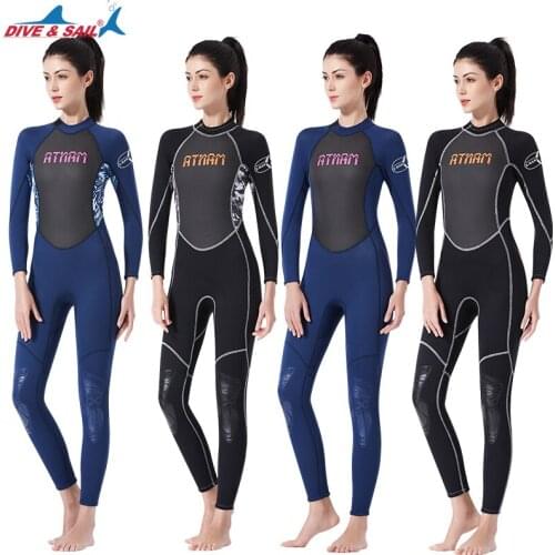 NEW ARRIVAL 3MM Neoprene Wetsuit Women Warm One Piece Back Zip Wet Suit