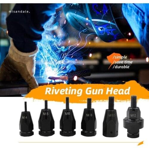 Pneumatic Pull Setter Air Rivets Nut Gun Rivet Nut Head Simple installation Rivnut Tool Accessory for Nuts M4 M5 M6 M8 M10 M12