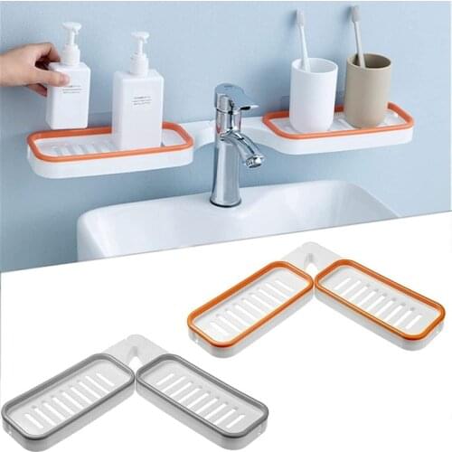 Bathroom Shelf Rotatable Wall Mount Shampoo Soap Holder With Suction Cup No Drilling Shower Caddy Shelf Bathroom Accessories