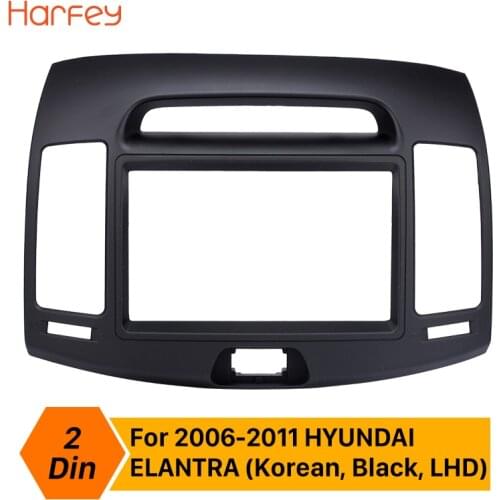 Harfey 2Din Car Auto Radio Fascia Frame For HYUNDAI ELANTRA (European LHD) 2006 2007 2008 2009 2010 2011 Fascia Dash Panel Plate