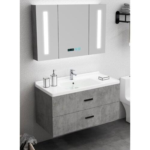 Taoman Nordic solid wood bathroom cabinet simple basin bathroom mirror cabinet wash table light luxury combination
