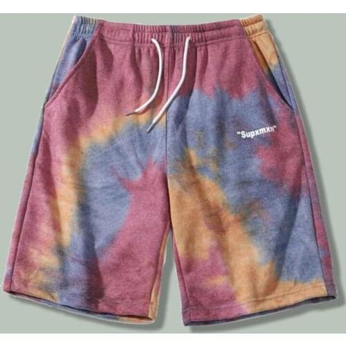 Hip Hop Retro Tie Dye Five Point Shorts Men Harajuku Streetwear Camouflage Gradient Short 2021 Summer Jogger Couple Sports Pants