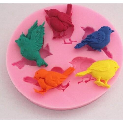 Birds Silicone Mold Fondant Mould Cake Decorating Tools Chocolate Gumpaste Molds Baking Sugarcraft Pastry Cream Tools