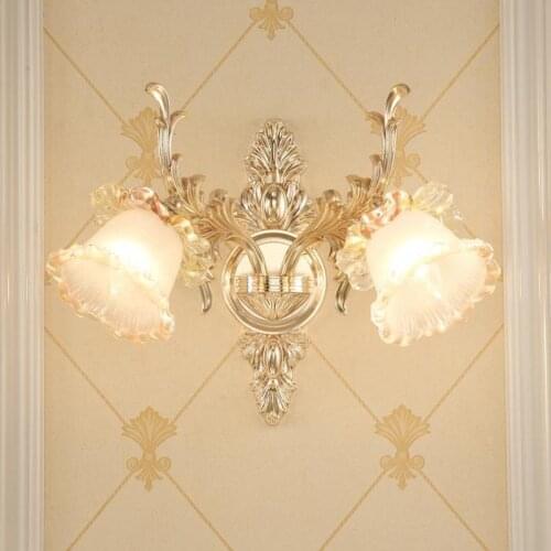 Pathway large Wall sconce hotel fixtures indoor lighting Europe E14 color Glass shade Crystal mirror led living room wall sconce