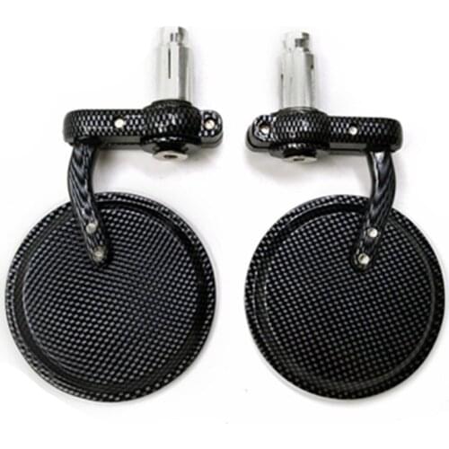 Universal Motorcycle 3" Round 7/8" 22mm Bar End Side Mirrors Cruiser Chopper Cafe Racer Old School Bobber Touring Dirt bike