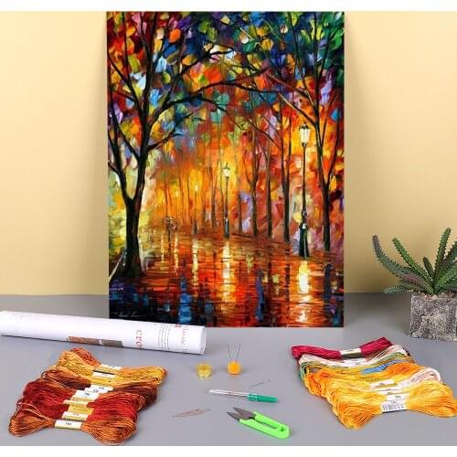 Desirable Moments Printed Canvas 11CT Cross Stitch Complete Kit Embroidery DMC Threads Craft Needlework Handmade Sales