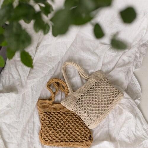2019 Korea super fire hollow net woven bag literary small fresh travel beach bag national wind hand shoulder bag