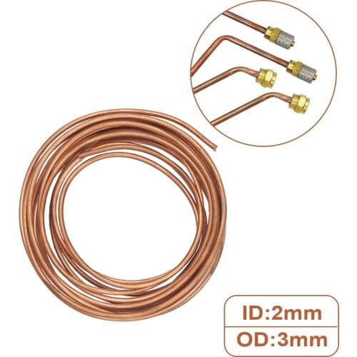 1M D2x3mm Hydraulic Oil Copper Tube For 1:14 RC Excavator Loader DIY Toy Car Model Parts