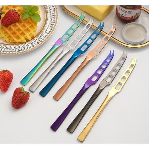 1pc Butter Knife Stainless Steel Kitchen Cheese Cake Knife With Holes Silver Dessert Tool Jam Spreader Utensil Cutlery Tableware