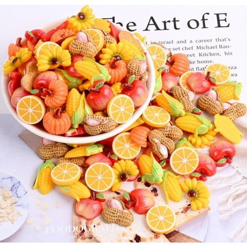 10 Pcs/set Kawaii Resin Simulation Sliced Fruits DIY Hairclip Phone Case Bracelet Jewelry Accessories Decorations Party Favors