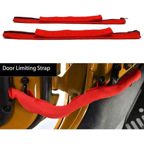 2 Pcs Car Door Restriction Limiting Straps Protect Zipper for Jeep Wrangler JK 2007-2017 Car Door Limiting Strap Hinge Rope