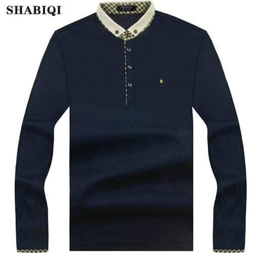 2019 New Arrival Fashion Brand Polo Shirts Long Sleeve Mens autumn Slim Shirt Cotton Casual Tee Shirts Men Plus Size S-10XL