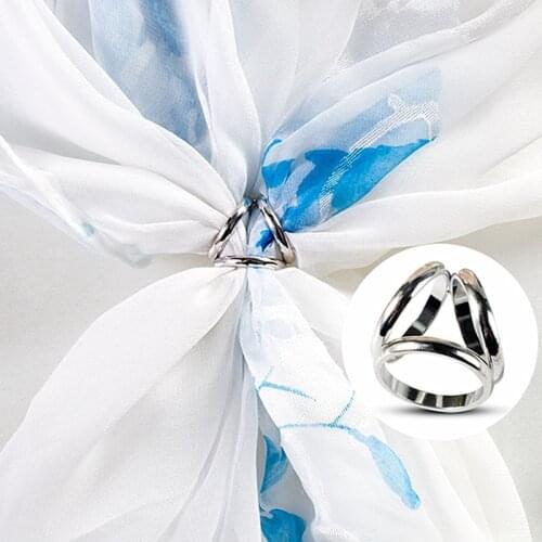 2020 Simple Round Brooches Scarf Buckle Silk Shawl Jewelry Accessories Tricyclic Scarves Buckle for Women Girl Party Gift