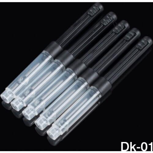 5PCS Plastic Transparent Tube Body Fountain Pen Converter Taking Ink Cartridges Refills Push Pull Style 65mm Wholesa Caliber 3mm