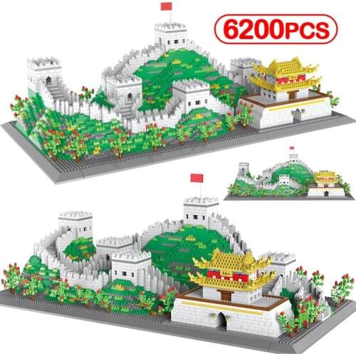 6200pcs City China Famous Architecture Great Wall Model Building Blocks Creator Street View House Mini Bricks Toys for Children