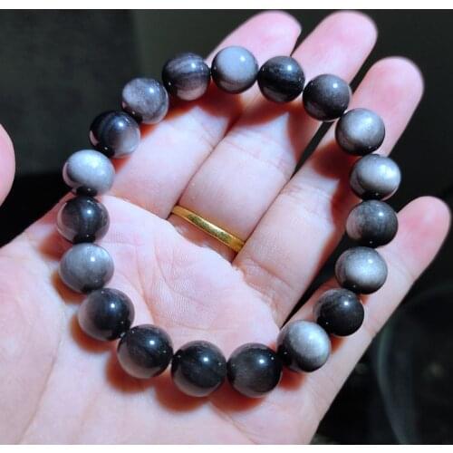 8mm 10mm Obsidian Stone Beaded Bracelet Couple Transfer Luck Bracelet Bracelet Jewelry Gift