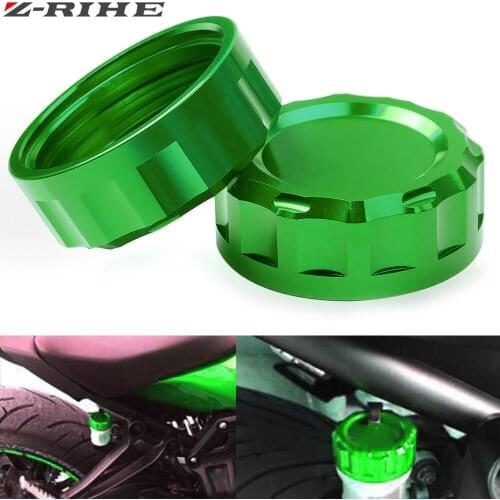Motorcycle CNC Aluminum Cylinder Rear Fuel Brake Fluid Reservoir Cover Tank Cap For Z1000 Z 1000 10-14 Z1000SX Z 1000SX 11-14