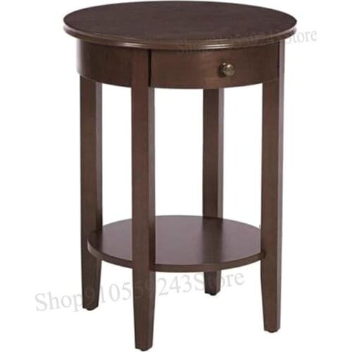 American Small Round Table Simple Corner Table Living Room Side Table Sofa Side Cabinet Coffee Table Mini Round Table Bedside Ta