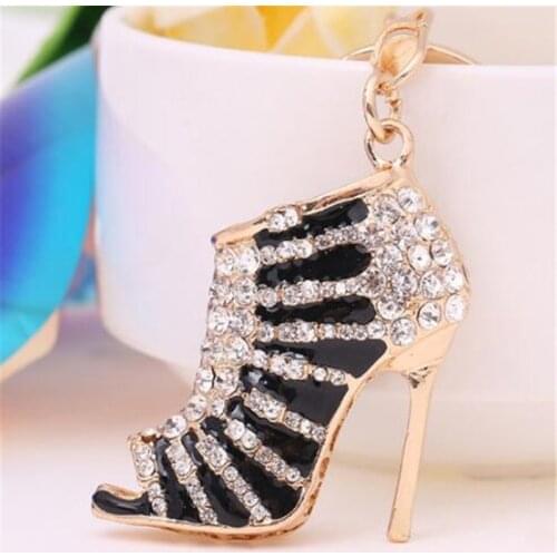 Rhinestone Crystal Shoe charm High heels Keychains Key Chain Bag Keyring Alloy Bag Pendant Jewelry