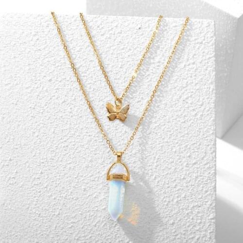Boho Trend Butterfly Pendant Necklace for Women Creative Simple Aesthetic Accessories Clavicle Chain Jewelry Gift Insect Collar