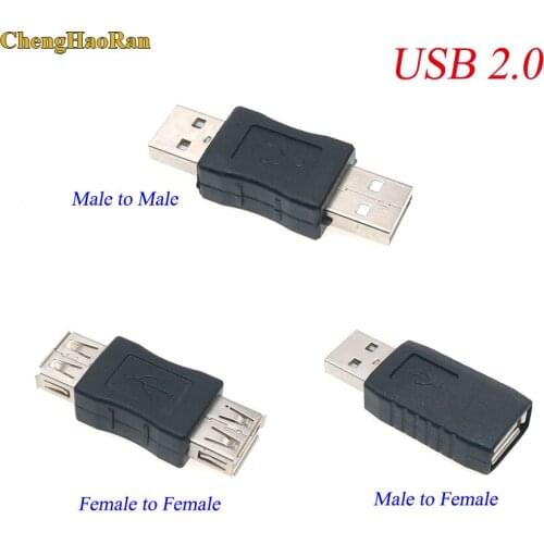 ChengHaoRan 100pcs USB 2.0 Type A Female to A Male Coupler Adapter Connector F/F Converter Male to Male Female to Female