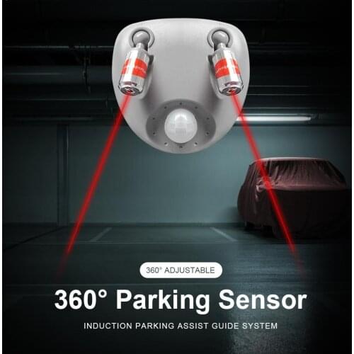 Car Parking Sensor 360-degree Adjustable Body Induction Parking Assist Guide System With AC Adapter And Battery Backup