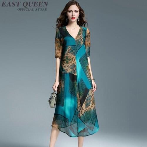 Business dress for women office ladies luxury social elegant black boho hippie chic dress for work uniform design AA4117