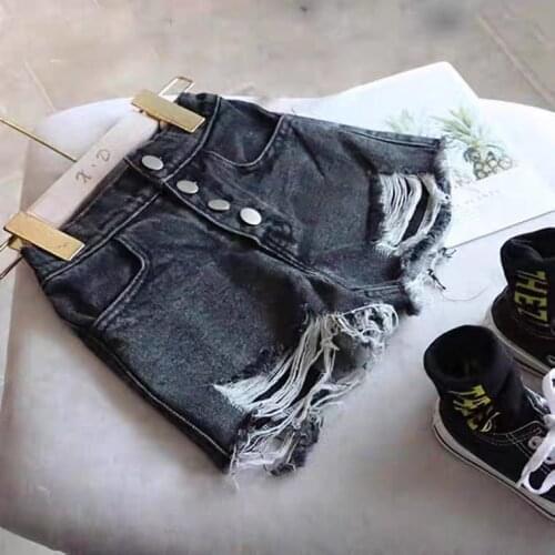 Childrens clothing spring and summer new female baby pants girl fashion hole tassel denim shorts tide