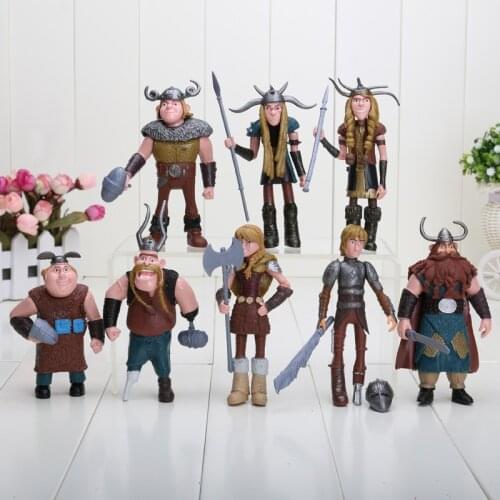8pcs/set 10-13cm Dragon Figurines PVC Action Figures TRAIN Classic Toys Kids For Children