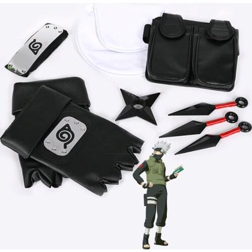 Hatake Kakashi Cosplay Props Gloves Headband Kunai Shuriken Full Sets Anime Konohagakurenosato Sign Accessories Gift